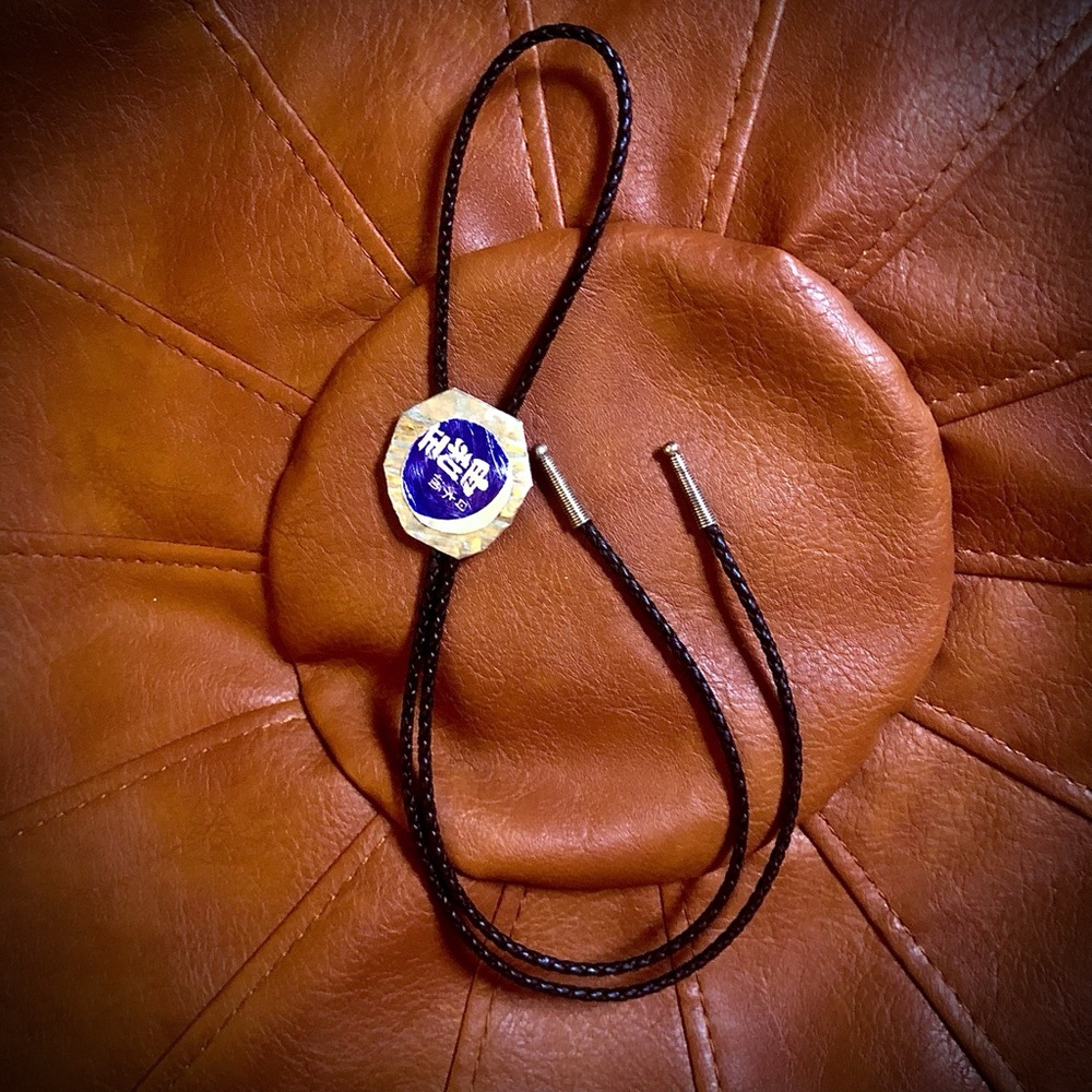 Japanese Folk art tin can Bolo Tie handmade unique gift
